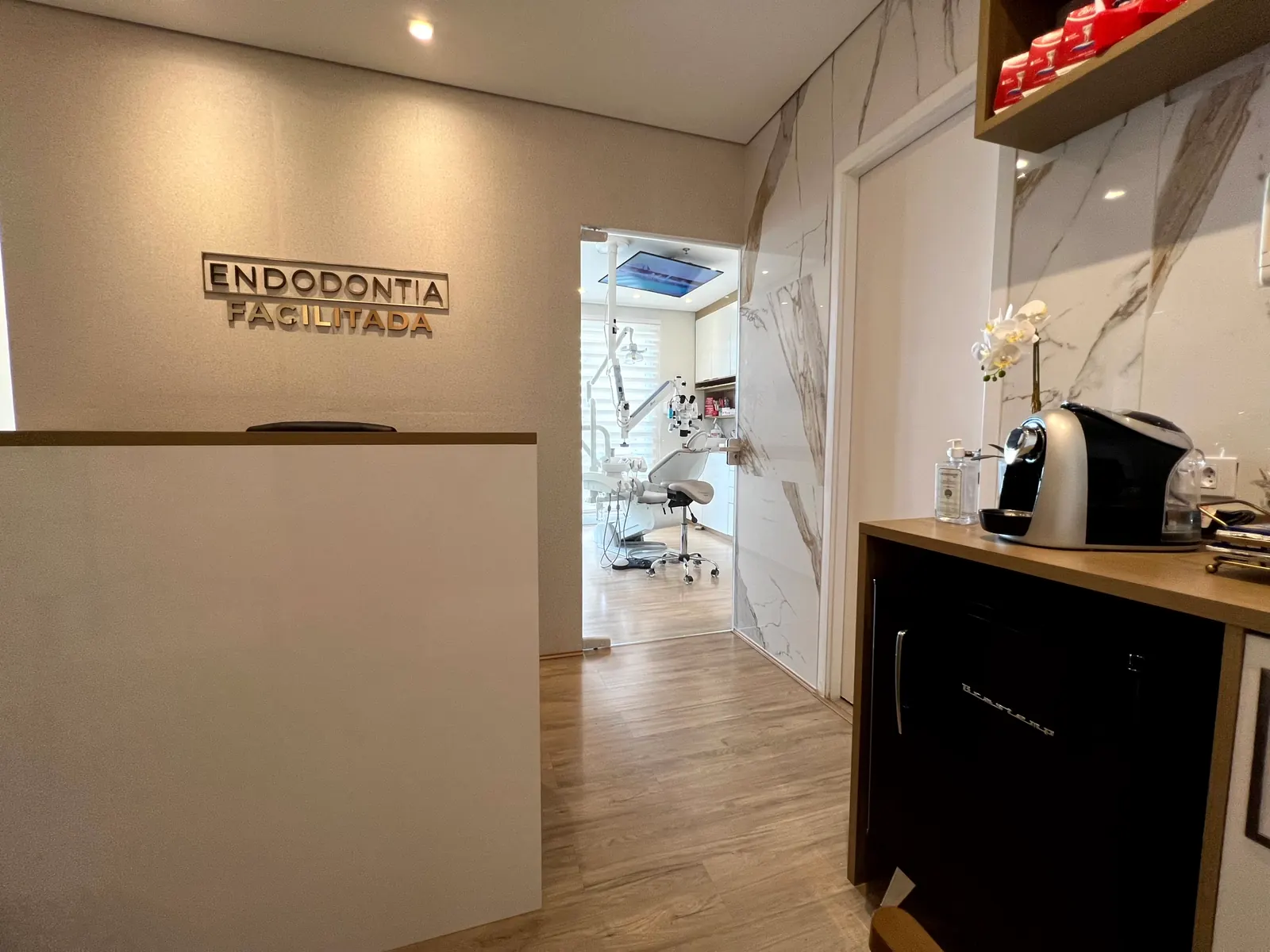 Recepção da clínica Endodontia Facilitada no centro de São Bernardo do Campo